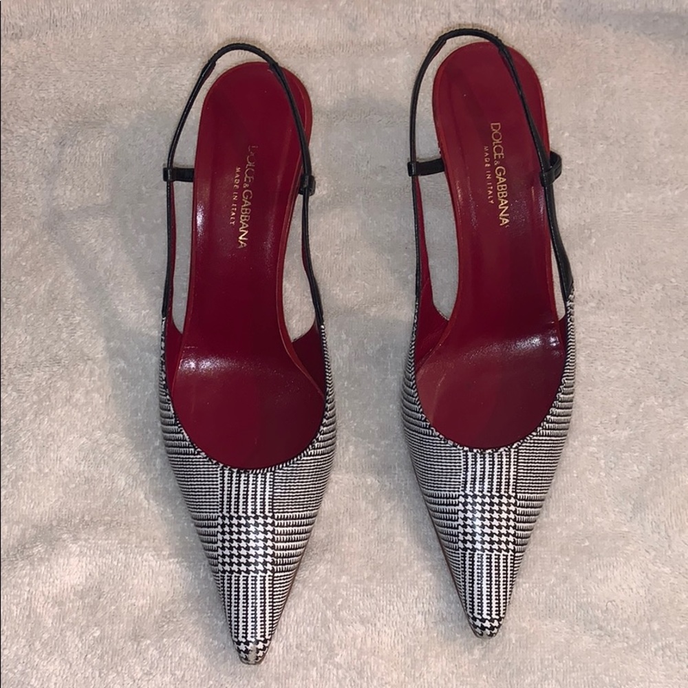 Dolce & Gabbana Pointed Toe Sling Back Heels